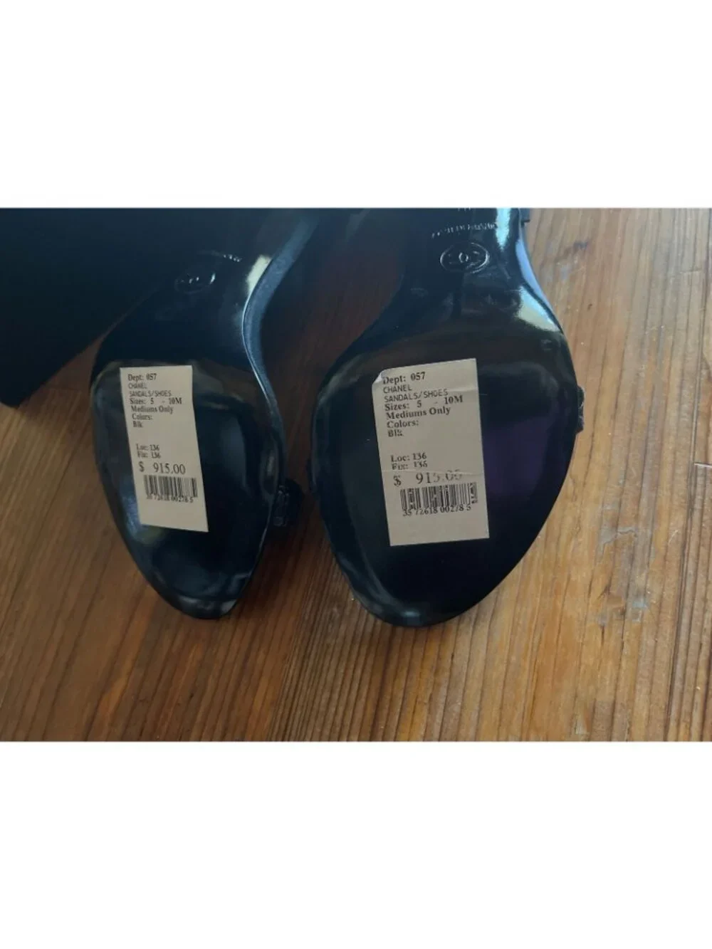 CHANEL CC Logo Crystal Black Heels Sandals 36 - New in Box